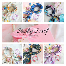 Load image into Gallery viewer, Vintage Floral Scarf + Gold-Plated Pure Copper Triple-Ring Scarf Buckle Luxury Gift Set
