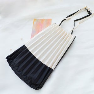 StephyDesignHK Black+white Folding Bag/Wrinkle Bag/Folding Bag/Shoulder Bag